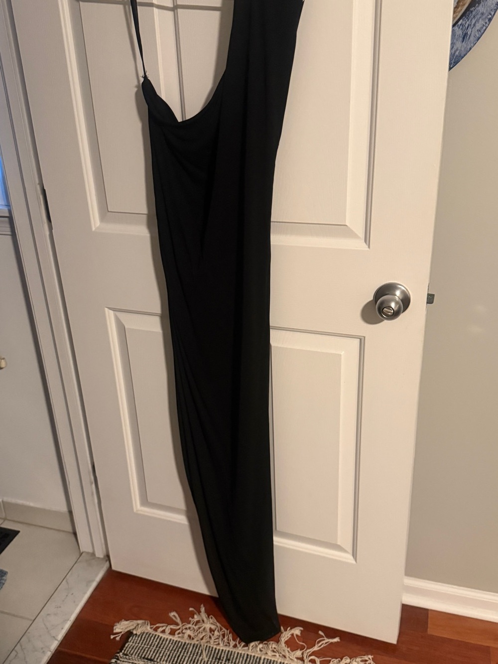 Alice + Olivia Black One-Shoulder Maxi Dress